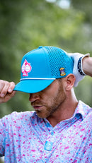Pins and Aces Perforated Rope Hat - Baby Blue
