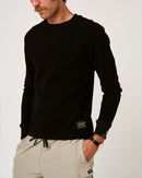 Devereux Men's Waffle Golf Crewneck – Faded Black