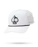 Pins and Aces Perforated Rope Hat - White