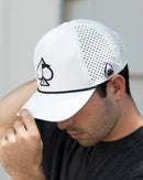 Pins and Aces Perforated Rope Hat - White