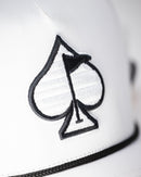 Pins and Aces Perforated Rope Hat - White