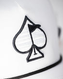 Pins and Aces Perforated Rope Hat - White