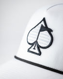 Pins and Aces Perforated Rope Hat - White