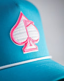 Pins and Aces Perforated Rope Hat - Baby Blue