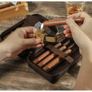 Club Rehab Leather Travel Cigar Humidor Box – Portable Cigar Case