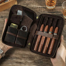 Club Rehab Leather Travel Cigar Humidor Box – Portable Cigar Case