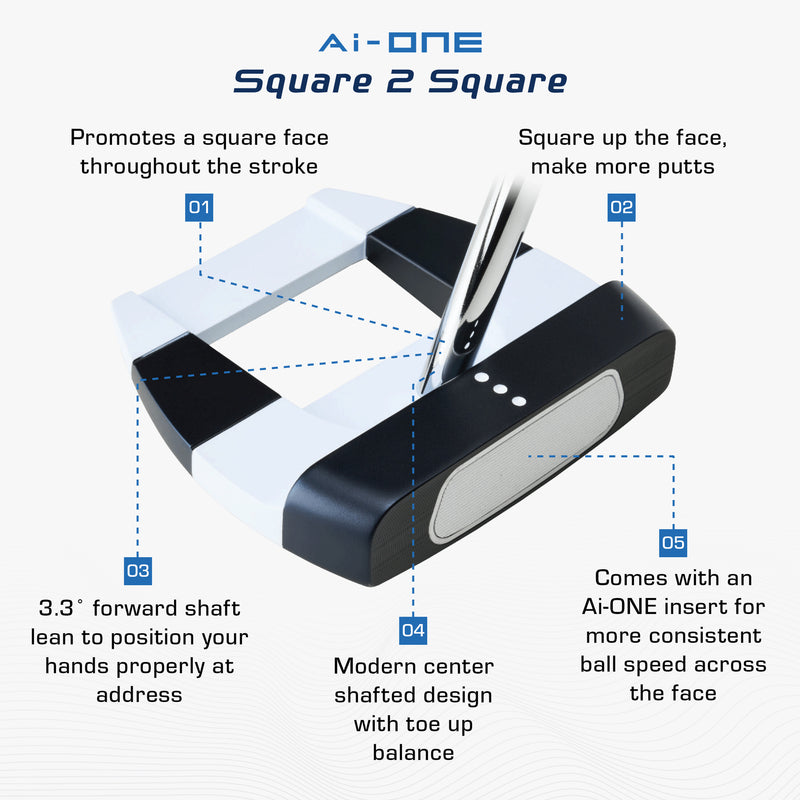 Odyssey Golf Ai-ONE Square 2 Square Jailbird Putter